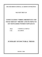 Effects of the three obediences and four virtues ethics on vietnamese women in the present time  