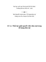 tiểu luận về thủ tục giải quyết việc dân sự trong tố tụng dân sự