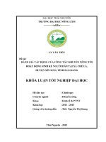 Đánh giá tác động của công tác khuyến nông tới hoạt động sinh kế người dân tại xã chế là   huyện xín mần   tỉnh hà giang