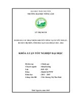 Đánh giá các hoạt động khuyến nông tại xã yên nhuận   huyện chợ đồn   tỉnh bắc kạn