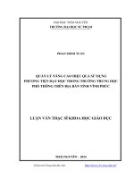 Quản lý nâng cao hiệu quả sử dụng phương tiện dạy học trong trường THPT trên địa bàn tỉnh vĩnh phúc 