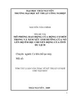 tóm tắt luận văn thạc sĩ kỹ thuật  mô PHỎNG DAO ĐỘNG của ĐỘNG cơ đốt TRONG và XEM xét ẢNH HƯỞNG của nó lên độ êm dịu CHUYỂN ĐỘNG của ôtô 