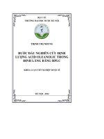Bước đầu nghiên cứu định lượng acid oleanolic trong đinh lăng bàng HPLC