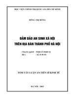 Đảm bảo an sinh xã hội trên địa bàn thành phố hà nội (TT)
