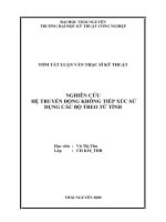 tóm tắt luận văn thạc sĩ kỹ thuật  NGHIÊN cứu hệ TRUYỀN ĐỘNG KHÔNG TIẾP xúc sử DỤNG các bộ TREO từ TÍNH 