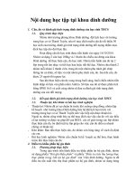 Nội dung học tập tại khoa dinh dưỡng 