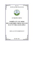 Nghiên cứu xác định deltamethrin trong trong màn sản xuất từ nhựa bằng HPLC