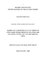 tóm tắt luận văn thạc sĩ kỹ thuật  NGHIÊN cứu ẢNH HƯỞNG của các THÔNG số CÔNG NGHỆ tới độ CHÍNH xác GIA CÔNG, KHI GIA CÔNG cắt dây các vật LIỆU KHÓ GIA CÔNG 