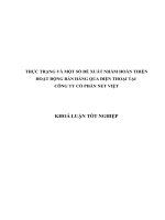 THỰC TRẠNG VÀ MỘT SỐ ĐỀ XUẤT NHẰM HOÀN THIỆN HOẠT ĐỘNG BÁN HÀNG QUA ĐIỆN THOẠI TẠI  CÔNG TY CỔ PHẦN NET VIỆT