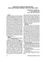 ĐÁNH GIÁ tác DỤNG AN THẦN gây NGỦ TRONG điều TRỊ BỆNH VÕNG mạc TRẺ đẻ NON BẰNG LASER