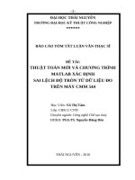 tóm tắt luận văn thạc sĩ kỹ thuật THUẬT TOÁN mới và CHƯƠNG TRÌNH MATLAB xác ĐỊNHSAI LỆCH độ TRÒN từ dữ LIỆU đo TRÊN máy CMM 544 
