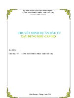 THUYẾT MINH dự án đầu tư xây DỰNG KHU căn hộ