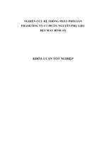 NGHIÊN CỨU HỆ THỐNG PHÂN PHỐI SẢN PHẨM CÔNG TY CỔ PHẦN  NGUYÊN PHỤ LIỆU DỆT MAY BÌNH AN