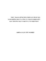 THỰC TRẠNG KÊNH PHÂN PHỐI SẢN PHẨM TRÀ XANH KHÔNG ĐỘ CỦA CÔNG TY TRÁCH NHIỆM HỮU HẠN THƯƠNG MẠI VÀ DỊCH VỤ TÂN HIỆP PHÁT