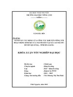 Đánh giá tác động của công tác khuyến nông tới hoạt động sinh kế người dân tại xã cao mã pờ   huyện quản bạ   tỉnh hà giang