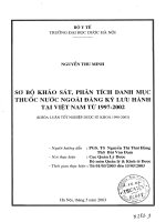 Sơ bộ khảo sát, phân tích danh mục thuốc nước ngoài đăng ký lưu hành tại việt nam từ năm 1997   2002