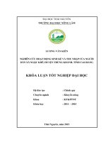 Nghiên cứu hoạt động sinh kế và thu nhập của người dân xã ngọc khê   huyện trùng khánh   tỉnh cao bằng