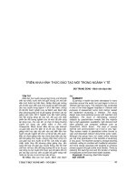 TRIỂN KHAI HÌNH THỨC đào tạo mới TRONG NGÀNH y tế