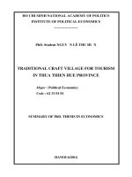 Traditional villages for tourism in thua thien hue 