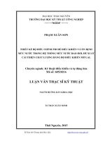 Thiết kế bộ điều chỉnh PID để điều khiển và ổn định mức nước trong hệ thống mức nước bao hơi, đề xuất cải thiện chất lượng bằng bộ điều khiển mờ lai 