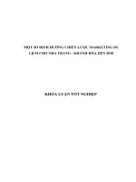 MỘT SỐ ĐỊNH HƯỚNG CHIẾN LƯỢC MARKETING DU LỊCH CHO NHA TRANG  KHÁNH HÒA