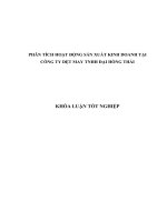 PHÂN TÍCH HOẠT ĐỘNG SẢN XUẤT KINH DOANH TẠI CÔNG TY DỆT MAY TNHH ĐẠI HỒNG THÁI
