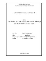 tóm tắt luận văn thạc sĩ kỹ thuật ẢNH HƯỞNG của CHẾ độ cắt đến độ NHÁM bề mặt KHI PHAY CỨNG vật LIỆU SKD61 