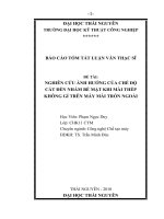 tóm tắt luận văn thạc sĩ kỹ thuật NGHIÊN cứu ẢNH HƯỞNG của CHẾ độ cắt đến NHÁM bề mặt KHI mài THÉP KHÔNG gỉ TRÊN máy mài TRÒN NGOÀI 