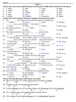 Bài tập ôn thi HKI tiếng anh lớp 10 