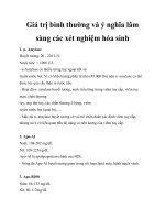 Giá trị bình thường và ý nghĩa lâm sàng các xét nghiệm hóa sinh 