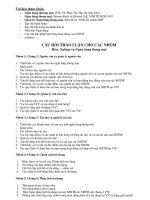 Câu hỏi thảo luận chuyên ngành tài chính 