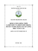 Định lượng đồng thời lamivudin và zidovudin trong huyết tương bằng sắc ký lỏng hiệu năng cao