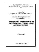 tóm tắt luận văn thạc sĩ kỹ thuật ứng dụng giải thuật di truyền mờ cho bài toán quản lý hàng đợi tích cực (AQM) trong viễn thông 