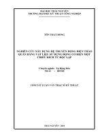 tóm tắt luận văn thạc sĩ kỹ thuật NGHIÊN cứu xây DỰNG hệ TRUYỀN ĐỘNG điện THÁO QUẤN BĂNG vật LIỆU sử DỤNG ĐỘNG cơ điện một CHIỀU KÍCH từ độc lập 