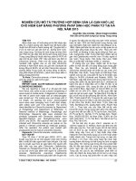 NGHIÊN cứu mô tả TRƯỜNG hợp BỆNH sán lá GAN NHỎ lạc CHỖ HIẾM gặp BẰNG PHƯƠNG PHÁP SINH học PHÂN tử tại hà nội, năm 2013