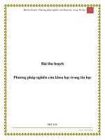 Tiểu luận phân tích phương pháp nghiên cứu khoa học trong tin học 