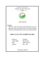 Đánh giá và đề xuất một số giải pháp nhằm nâng cao hiệu quả công tác khuyến nông tại xã quang thành   huyện nguyên bình   tỉnh cao bằng giai đoạn 2012 2014