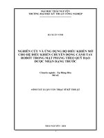 tóm tắt luận văn thạc sĩ kỹ thuật NGHIÊN cứu và ỨNG DỤNG bộ điều KHIỂN mờ CHO hệ điều KHIỂN CHUYỂN ĐỘNG CÁNH TAY ROBOT TRONG mặt PHẲNG THEO QUỸ đạo được NHẬN DẠNG TRƯỚC 