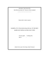 tóm tắt luận văn thạc sĩ kỹ thuật NGHIÊN cứu ỨNG DỤNG đại số GIA tử để điều KHIỂN hệ THỐNG GƯƠNG mặt TRỜI 