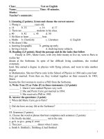 kiểm tra 1 tiết tiếng anh lớp 1 0 