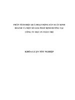 PHÂN TÍCH HIỆU QUẢ HOẠT ĐỘNG SẢN XUẤT KINH DOANH VÀ MỘT SỐ GIẢI PHÁP ĐỊNH HƯỚNG TẠI  CÔNG TY MỰC IN TOÀN TRẺ