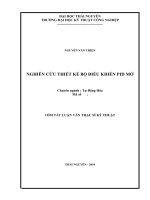 tóm tắt luận văn thạc sĩ kỹ thuật NGHIÊN cứu THIẾT kế bộ điều KHIỂN PID mờ 