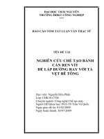 tóm tắt luận văn thạc sĩ kỹ thuật  NGHIÊN cứu CHẾ tạo BÁNH cán REN vít để lắp ĐƯỜNG RAY với tà vẹt bê TÔNG 