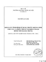 Khảo sát tình hình sử dụng thuốc kháng sinh cho các ca phẫu thuật tại khoa ngoại bệnh viện hai bà trưng