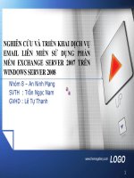 NGHIÊN cứu và TRIỂN KHAI DỊCH vụ EMAIL LIÊN MIỀN sử DỤNG PHẦN mềm EXCHANGE SERVER 2007 TRÊN WINDOWS SERVER 2008