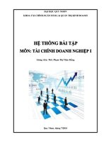 hệ thống bài tập môn tài chính doanh nghiệp 1 
