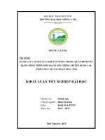Đánh giá vai trò của khuyến nông trong quá trình xây dựng nông thôn mới tại xã sín chéng   huyện si ma cai   tỉnh lào cai giai đoạn 2012   2014