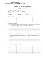 BIÊN bản SINH HOẠT lớp