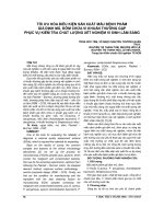 TỐI ưu hóa điều KIỆN sản XUẤT mẫu BỆNH PHẨM GIẢ ĐỊNH mủ, đờm CHỨA VI KHUẨN THƯỜNG gặp PHỤC vụ KIỂM TRA CHẤT LƯỢNG xét NGHIỆM VI SINH lâm SÀNG