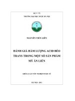 Đánh giá hàm lượng chất béo trans trong một số sản phẩm mỳ ăn liền